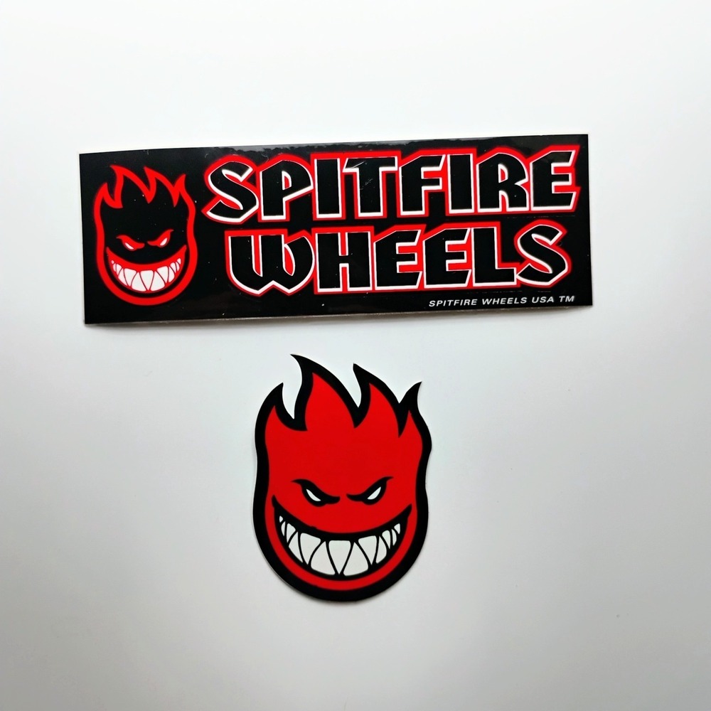 Spitfire Wheels 2 Stickers Fireball Bighead Skateboards Old-school Vintage 1990s